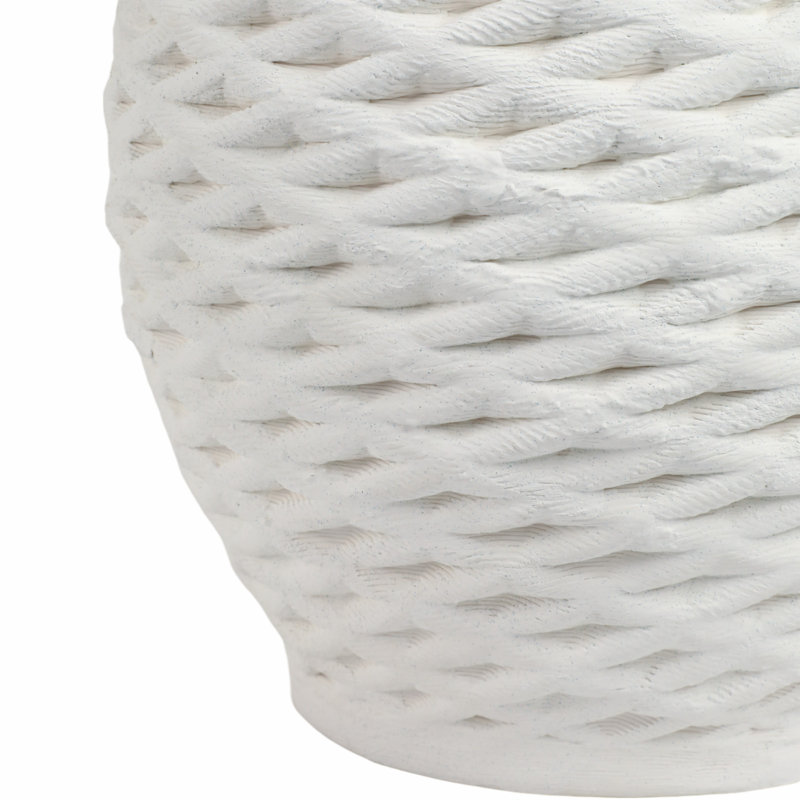 Sagebrook Home 13" Talland Small 3D Printed Porcelain Vase, Ivory, 13" H x 11" W x 11" D