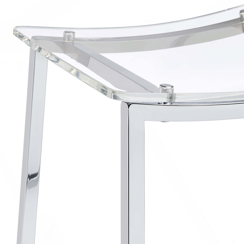 Tabouret chromé sans dossier (ensemble de 2), Tabouret de bar (siège d'une hauteur de 29 po)