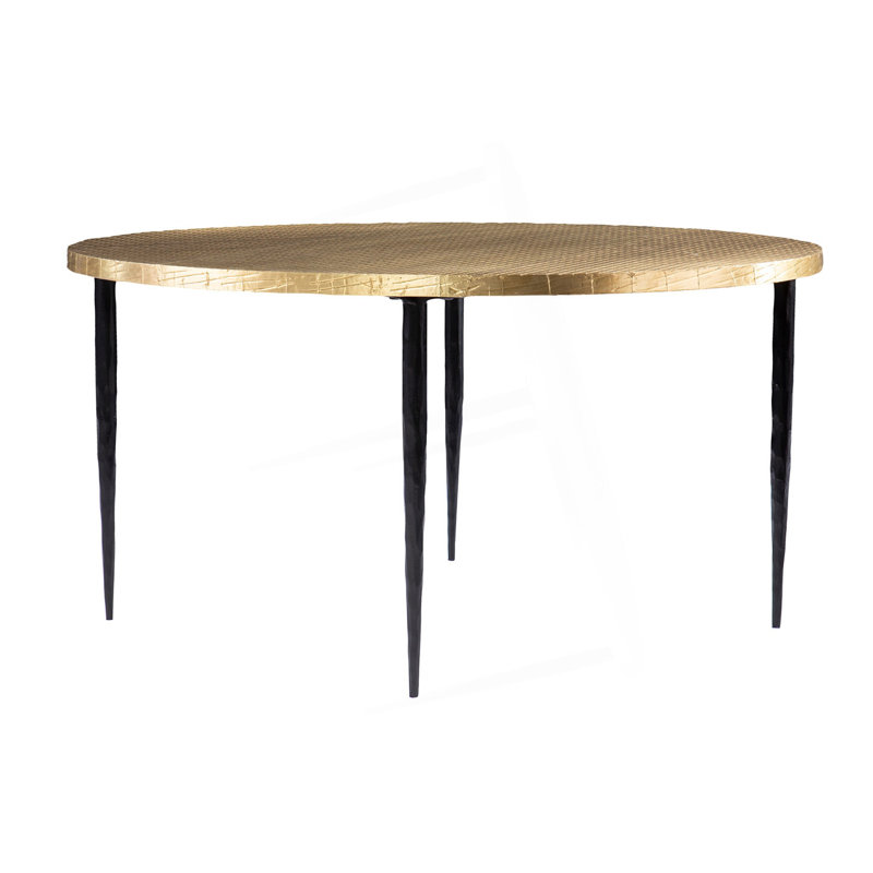 Round Cocktail Table With Embossed Top