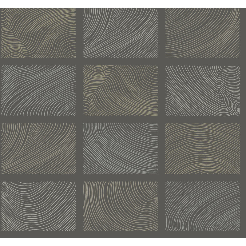 Papier peint topographique Bronson, Gris