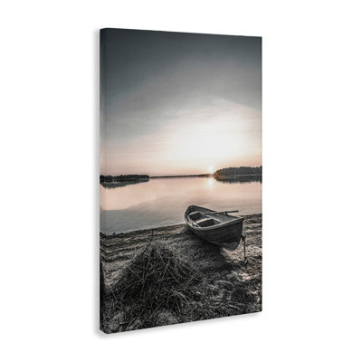 Art mural sur toile «Deserte Canoe on Shore» par Incado