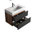 Meuble-lavabo mural moderne de 30 pi avec lavabo en quartz et tiroirs à fermeture en douceur, lavabo une pièce, panneaux de qualité E1, 20% plus de rangement, montage facile, assemblage double, côté grain de bois blanc brillant