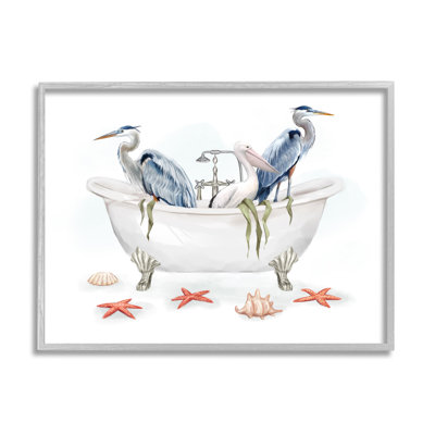 " Egrets In Nautical Bathtub " by Ziwei Li