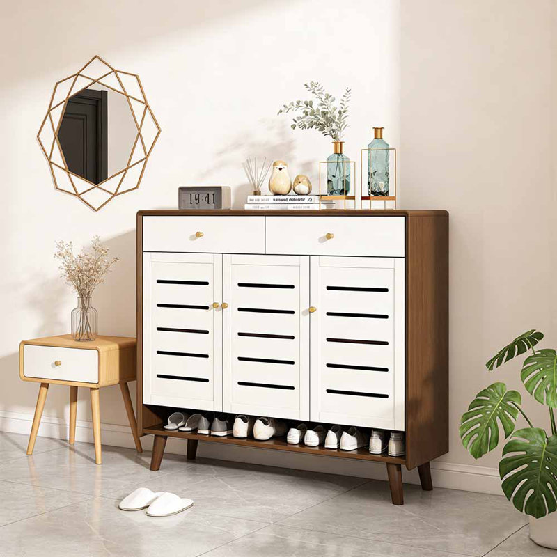 Catanzaro, White/Dark Brown Wood