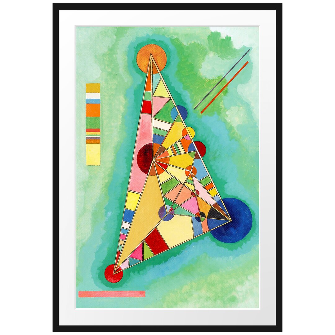 Wassily Kandinsky - Bunt Im Dreieck - Im Bilderrahmen Mit Galerie-Passepartout