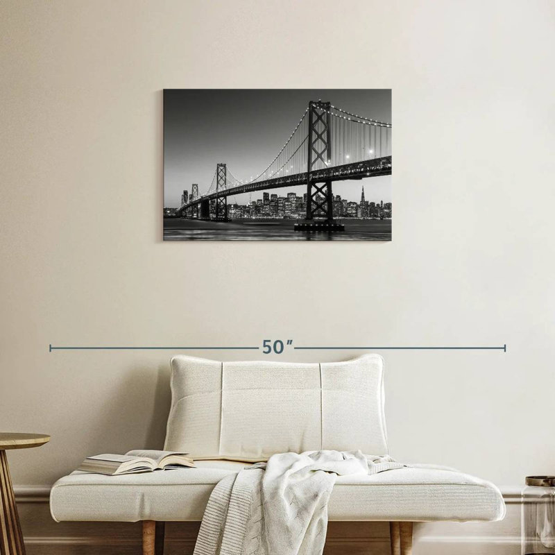 Pont de la baie de Sireci, en noir et blanc, H 20 po x l 30 po