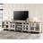 TV Stand, Home Entertainment Center, Entertainment Center With Storage Cabinet, Large TV Console With 4 Glass Doors, White