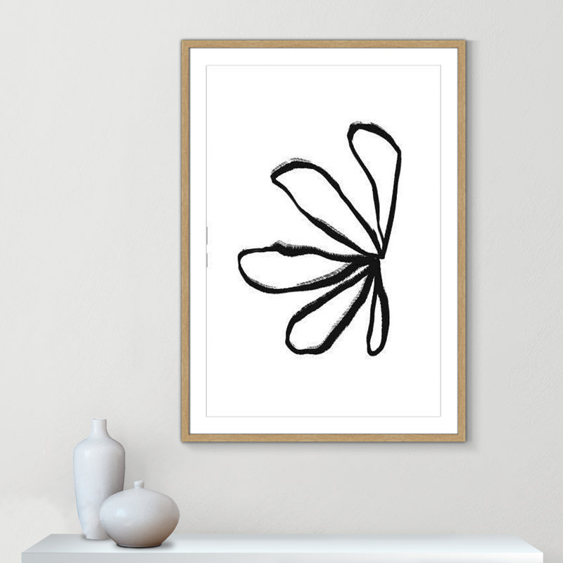 Collection de dessins au trait «Petals» par Leah Straatsma, Cadre photo en fil de bois naturel