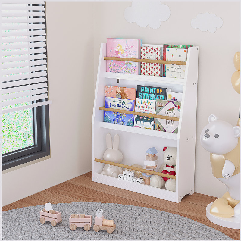 3 Tier Kids Book Shelf,Kids Book Rack, White