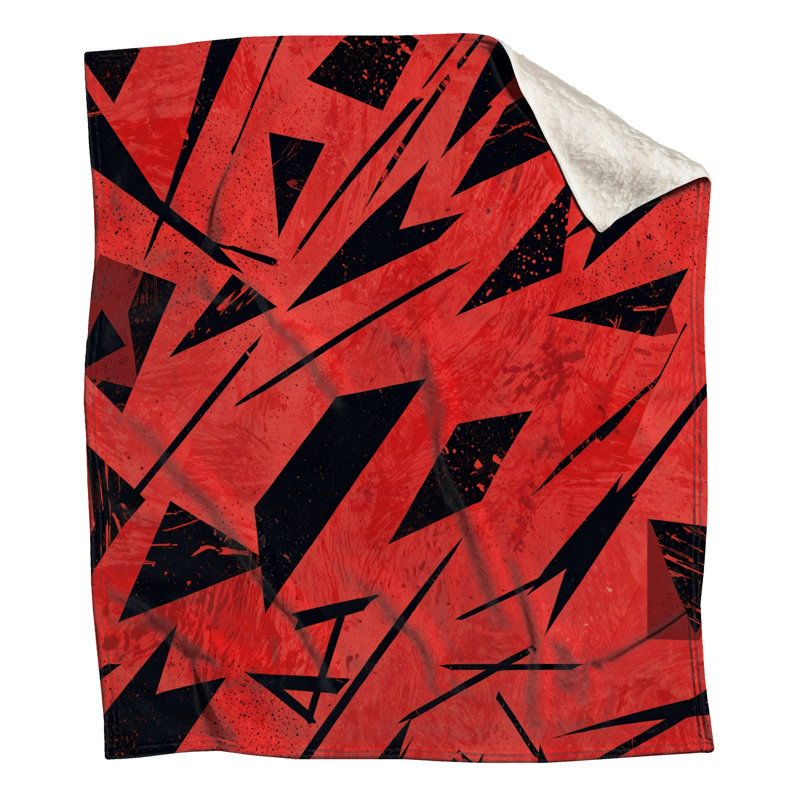 Red Sharp Angles Blankets, 50in W x 60in H