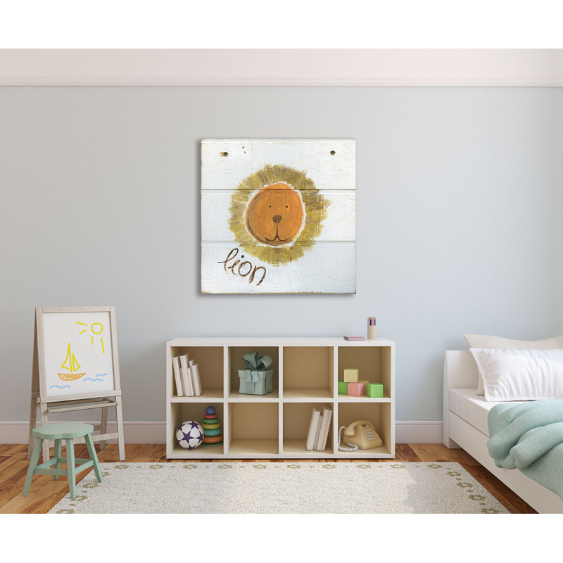 « happy lion », art sur toile, H 12 po x l 12 po x P 1,5 po