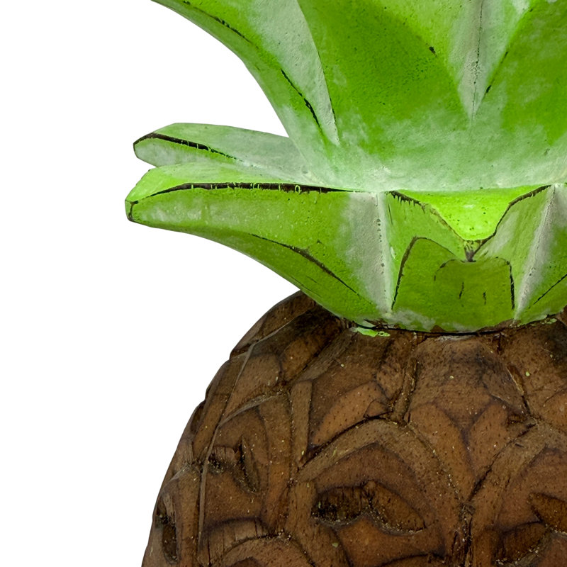 Figurine ananas en bois sculptée à la main
