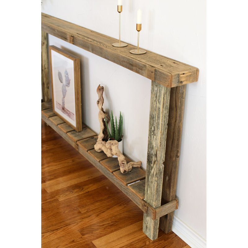 Console surdimensionnée 70 x 6 x 36 h, Gris clair / Brun