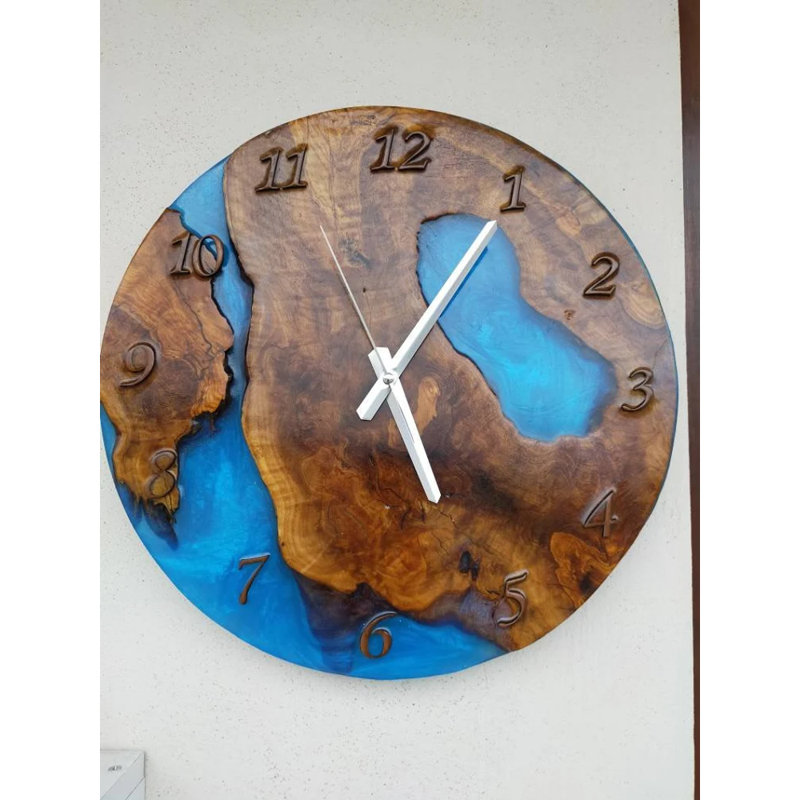 Horloge murale en bois, H 36 po x l 36 po x P 2 po