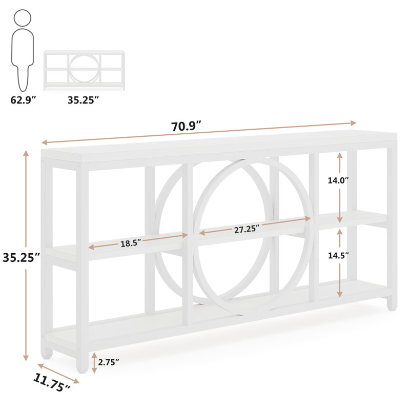 Nunki 70.9'' Console Table, Pure White