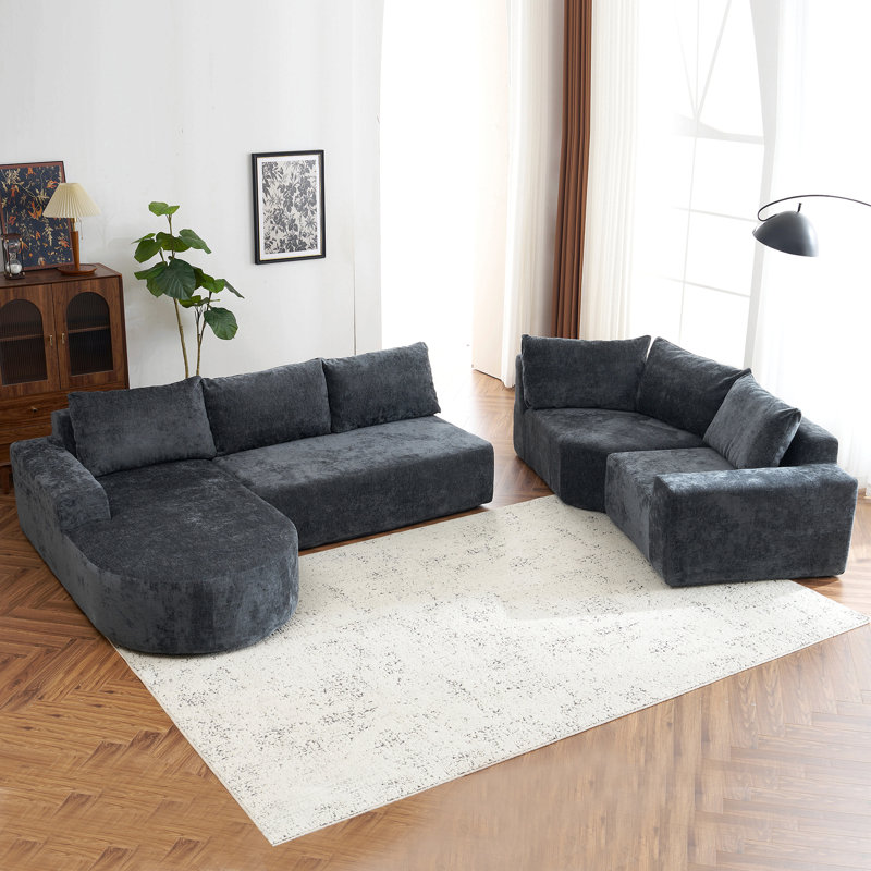 Ensemble de canapés modulaires surdimensionnés de 139 po avec canapé modulaire en nuage et siège profond pour salon