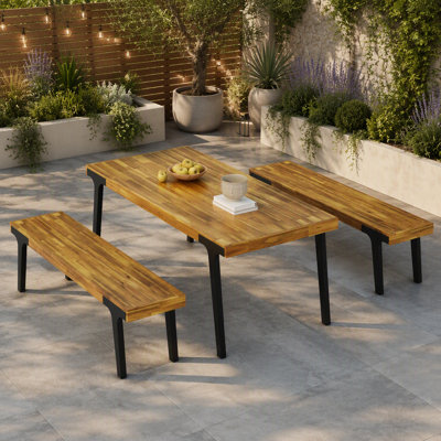 1 table à manger + 2 bancs à manger