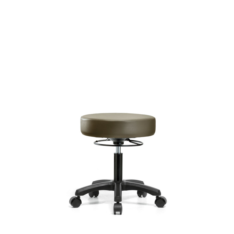 Tabouret de laboratoire en vinyle, Roulettes, Taupe, 23"