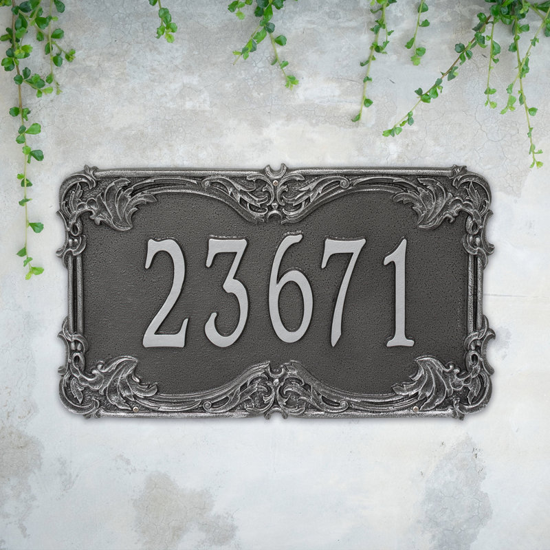 Plaque d'adresse murale 1 ligne Signature Series, Gris fumée, Gris, Oui