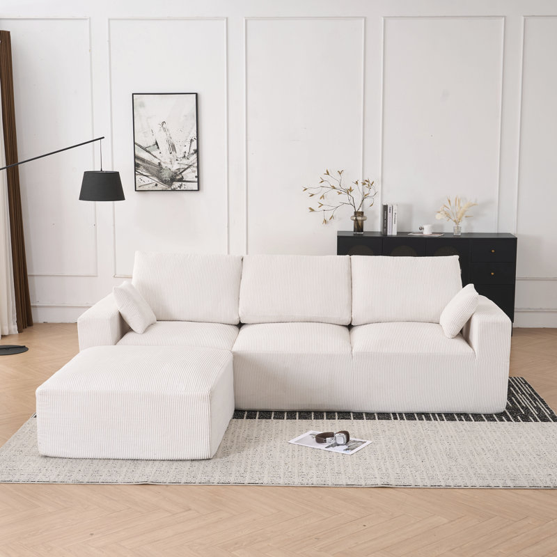 Canapé moderne en forme de U avec console, porte-gobelets et ports USB, mobilier d'intérieur symétrique rembourré à 6 places, ensemble de canapé-lit avec méridienne
