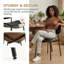 Ensemble de 6 chaises de salle à manger de style Mid-Century moderne - Bois cintré de qualité supérieure avec revêtement ergonomique en similicuir-622811856