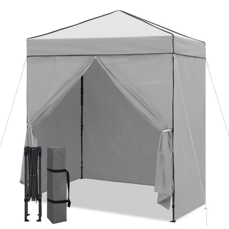 6x4 Canopy Tent, Heavy Duty Pop up Canopy with Sidewalls, Gray