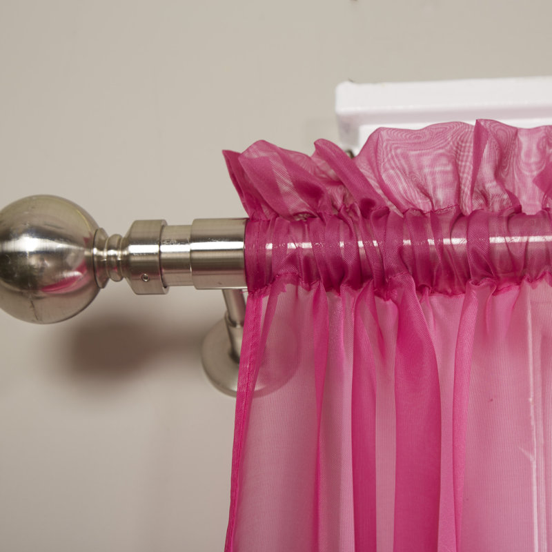 Sheer Sliding Panel Pair, Hot Pink, 60" W x 84" L