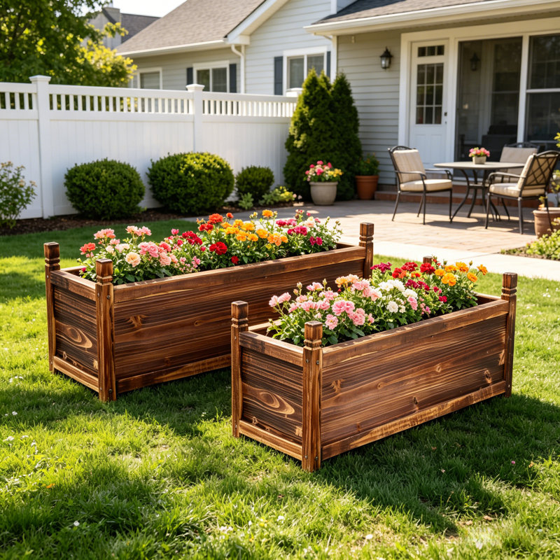 Kley Wood Planter Box, 34cm H x 30cm W x 90cm D