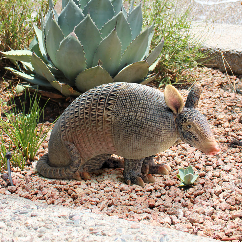 Hand-Painted Resin Armadillo Garden Statue