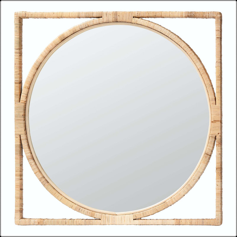 Miroir mural en rotin naturel Japon