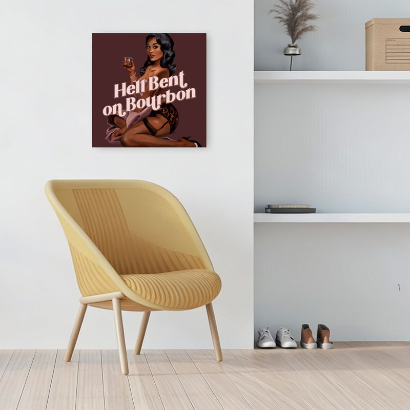 «Hell Bent Classic», art mural rétro élégant, 18" H x 18" W
