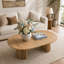 Table de salle à manger extensible de style moderne du milieu du siècle, 31,5 à 55,5 pouces, table de cuisine ovale en bois avec pieds à lattes-738254122