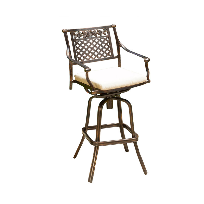 Almira Metal Outdoor 29.5'' Bar Stool with Cushion
