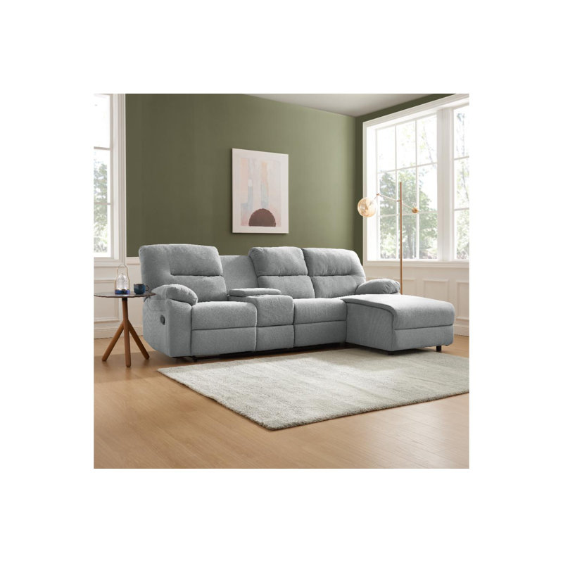 Segars 3 Seater Sofa & Chaise, Light Grey, Right Hand Facing