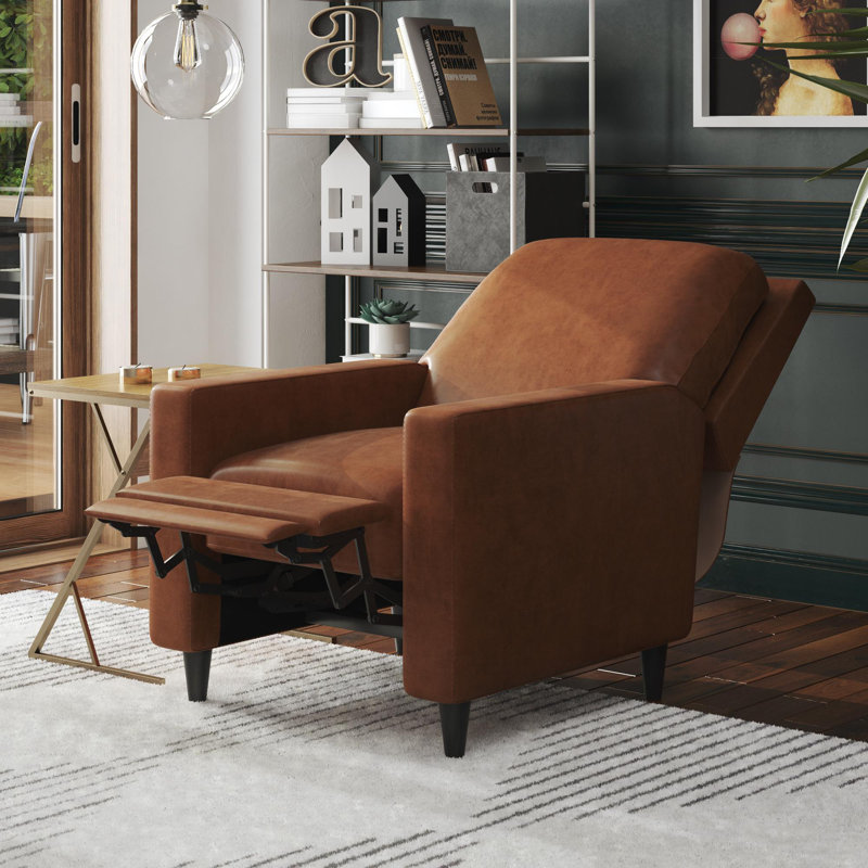 Fauteuil inclinable par pression en similicuir de 30,5 po de large Lana