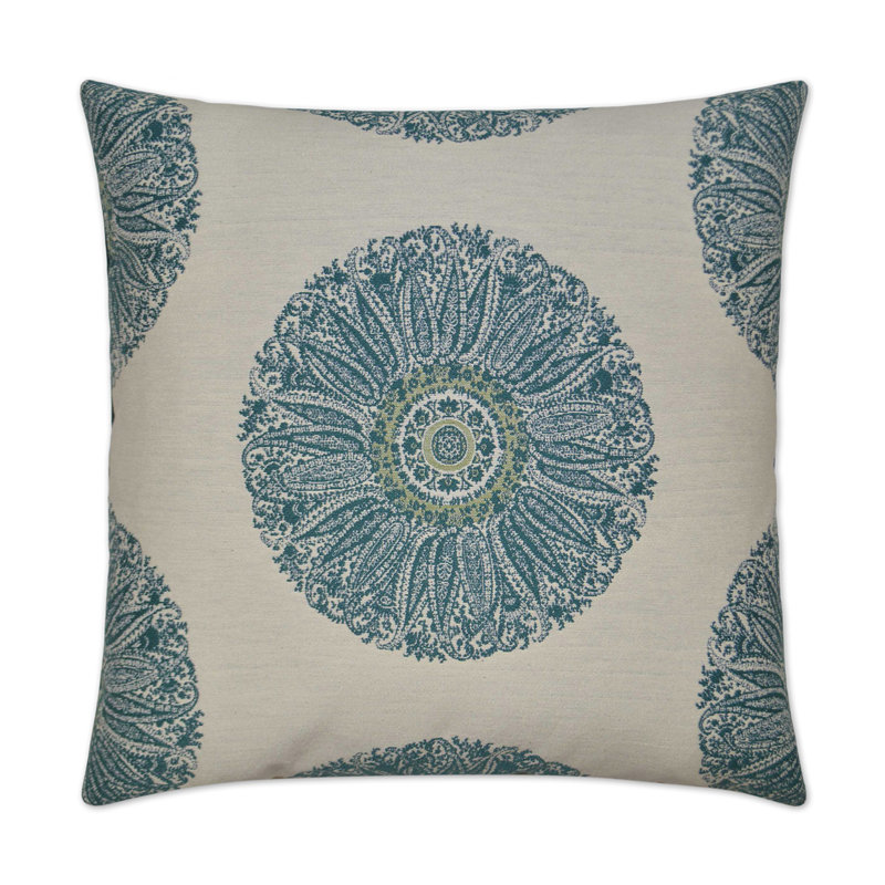 Crillon Square Pillow Cover & Insert, Aqua, 22"H x 22"W