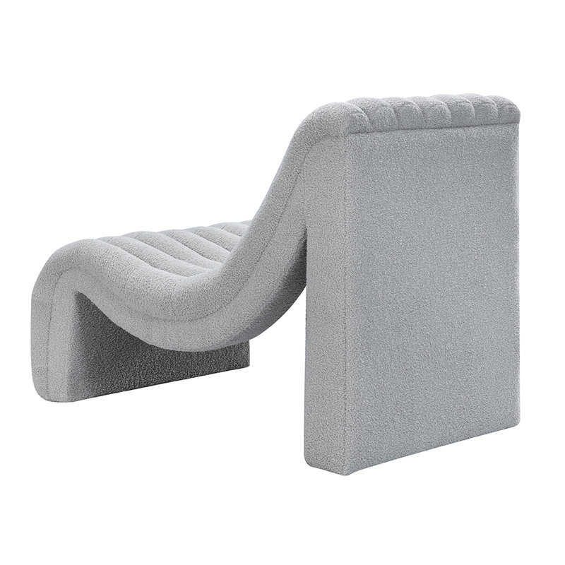 Chaise Chichi en chenille martelée, Mélange de polyester gris