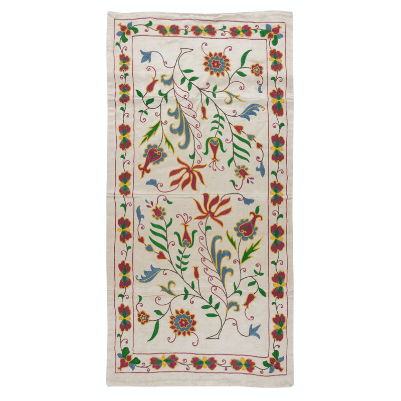 20 x 39 po, suspension suspendue moderne en 100% soie Suzani Nouvelle housse de table décorative avec motif floral