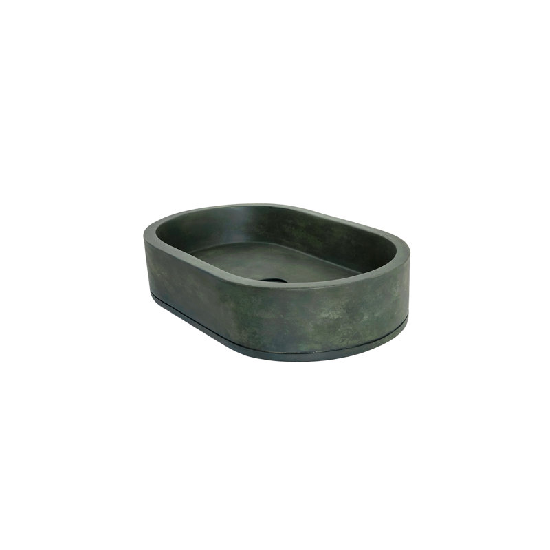 Barclay Uri 22.75'' Concrete Oval Bathroom Sink, Copper Green