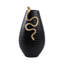 Sagebrook Home 21X11" Curved Snake On Vase, Black/Gold-1792321488