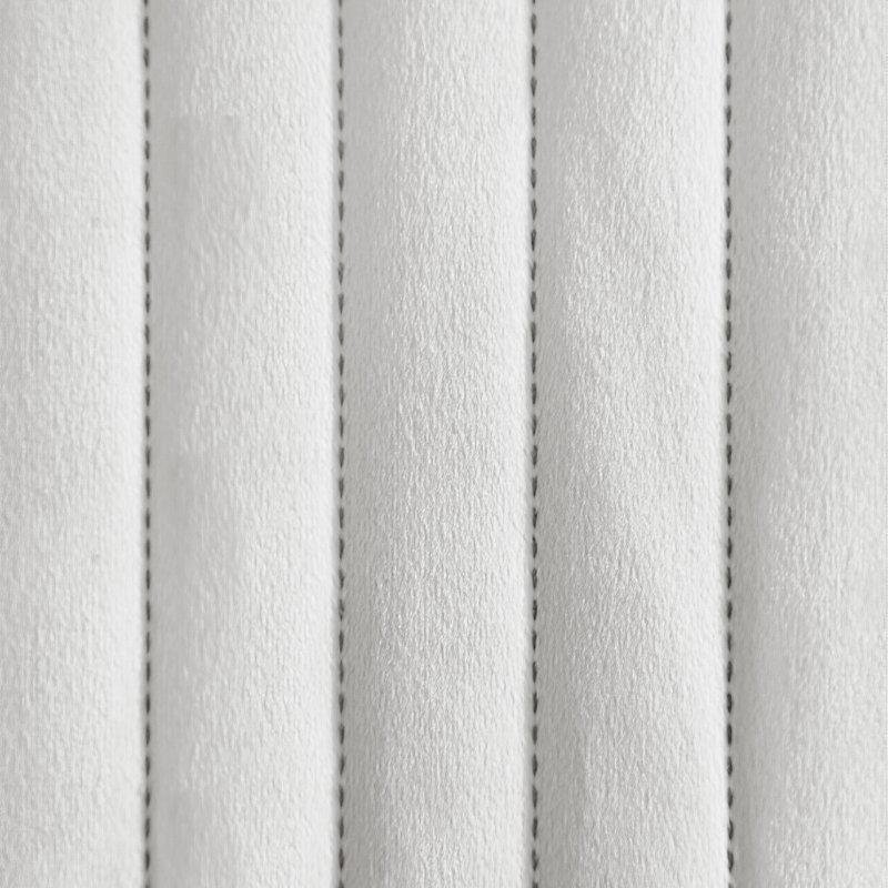 1 Panel Vertical Stitched Quilted Thermal Insulated Curtain, Beige Heavy Duty Window Drape, Noise Reducing, Cold & Heat Blocking, Energy Efficient, For Bedroom/Living Room