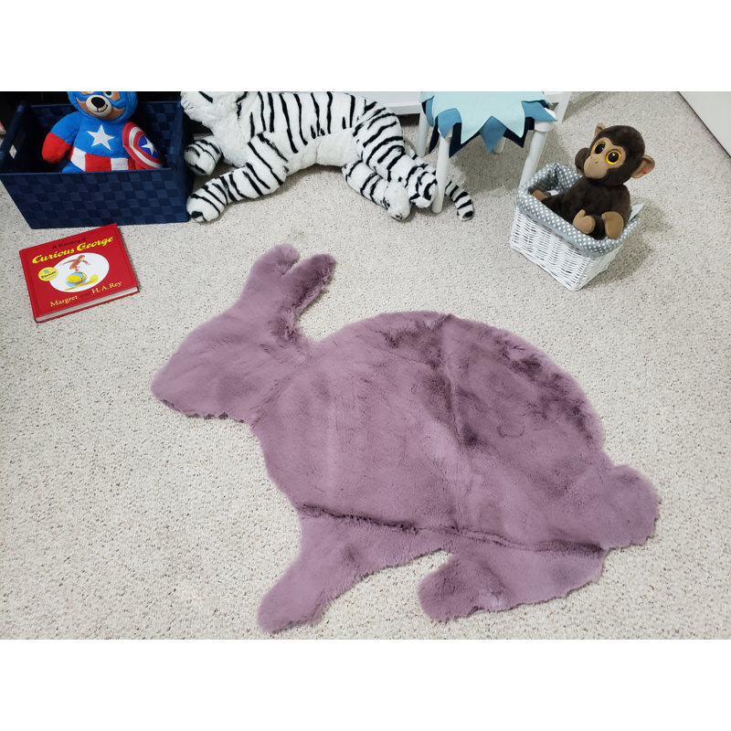 Tapis mauve en forme de lapin Welter