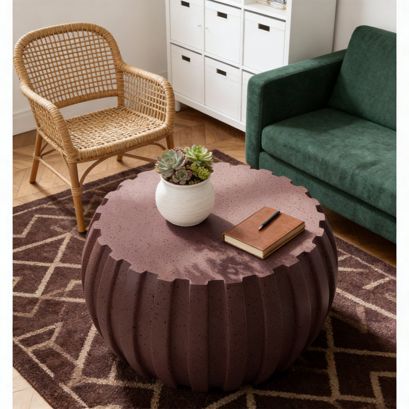 Table basse moderne et imperméable 35,43 po, intérieur et extérieur, Brun
