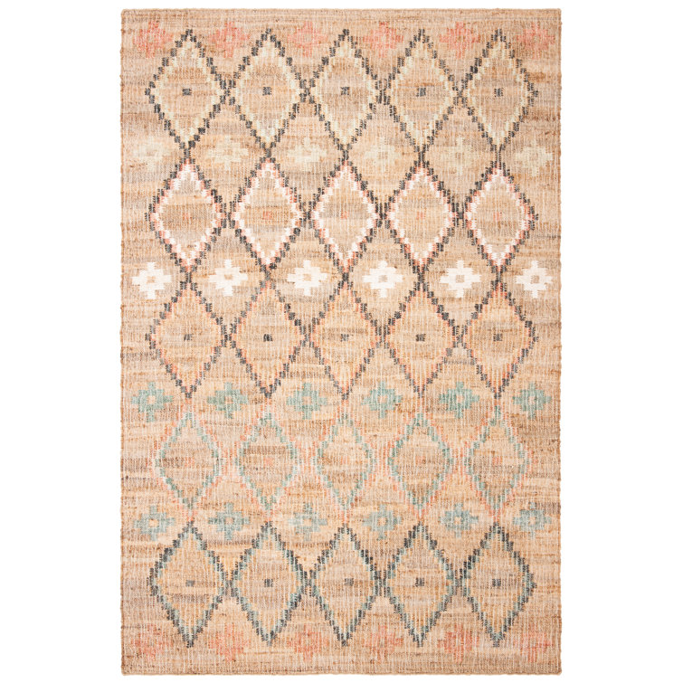 Tapis géométrique en jute et coton tissé à la main Heyman