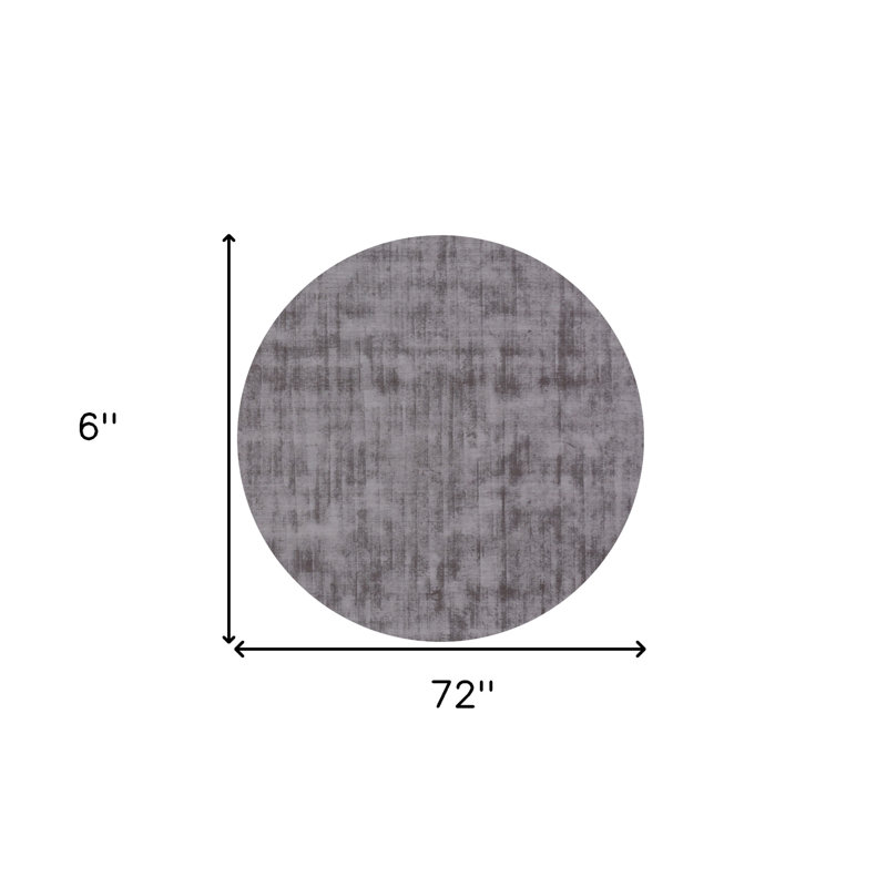 6' Dark Brown Round Hand Loomed Area Rug