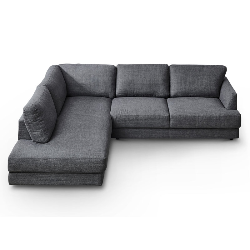 Glander Grey Fabric Left-Facing Sectional Sofa