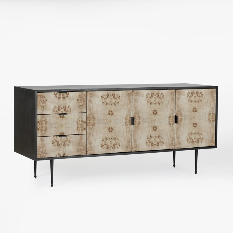Buffet de 62 po Juney, Brun clair / noir