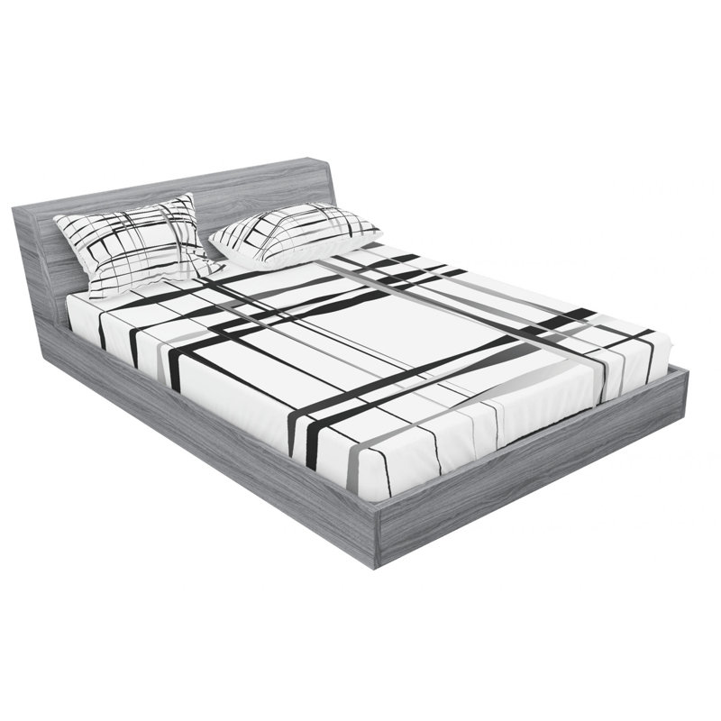 Ensemble de draps abstraits minimalistes avec espaces simplistes et grilles et lignes asymétriques de rechange