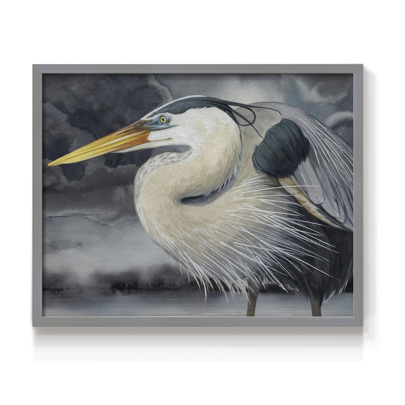 Stormy Blue II -Framed Print - Restickable, H 22 po x l 28 po, Gris