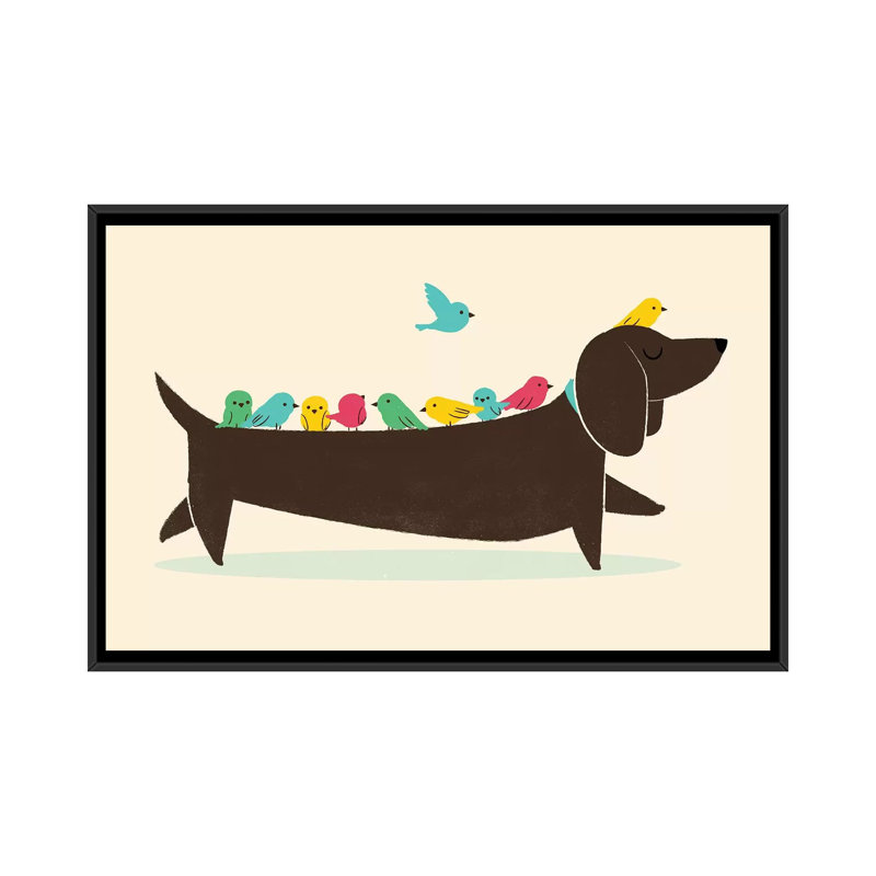 «Bird Dog», impression sur toile, H 18 po x l 26 po x P 1,5 po, Toile avec cadre noir, Pas de tapis